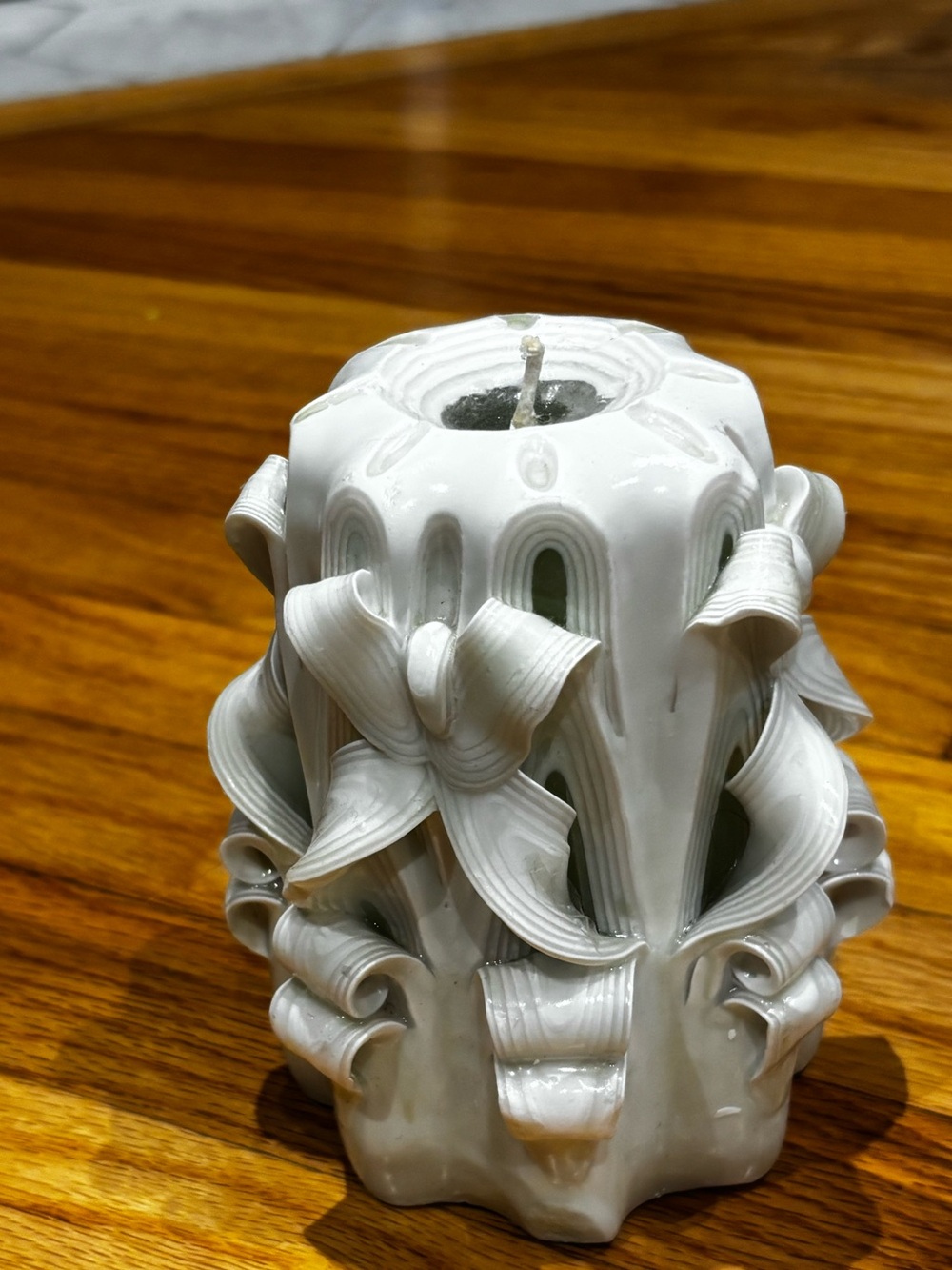 Hand carved candle
